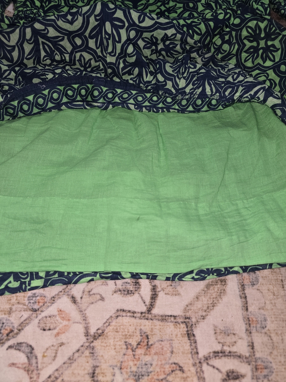 Gretchen Scott Designs Navy & Lime Patterned Tiered Midi Dress - Picture 3 of 4